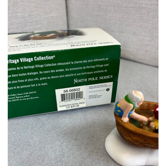 Dept 56 North Pole Series "Party in the Hot Tub" (2 pc set) #56802 Christmas - Picture 5 of 5